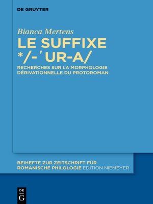 cover image of Le suffixe */-'ur-a/